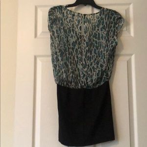 Blue Leopard Print Dress